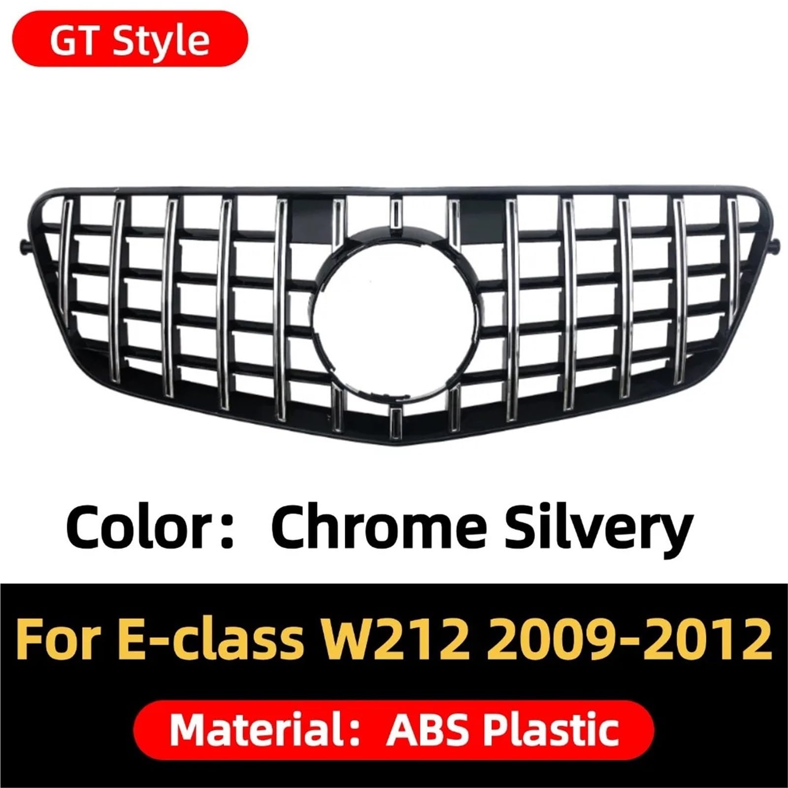 Przedni grill zderzak grill kratka akcesoria tuningowe pasuje do Mercedes Benz E Klasa W212 2009-2015 E260 E300 E350 E200 GT osłona chłodnicy(13-15 Diamond Silver)
