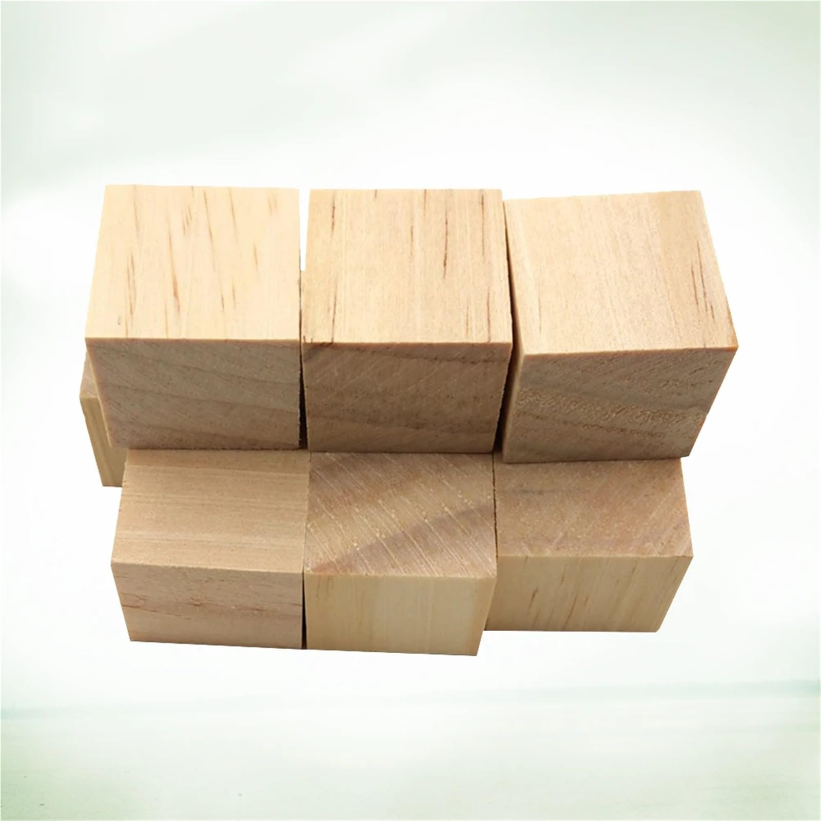 50 piezas de cuadrados pino 3,5 cm, cubos pequeños for manualidades, bloques madera tridimensionales Para Manualidades