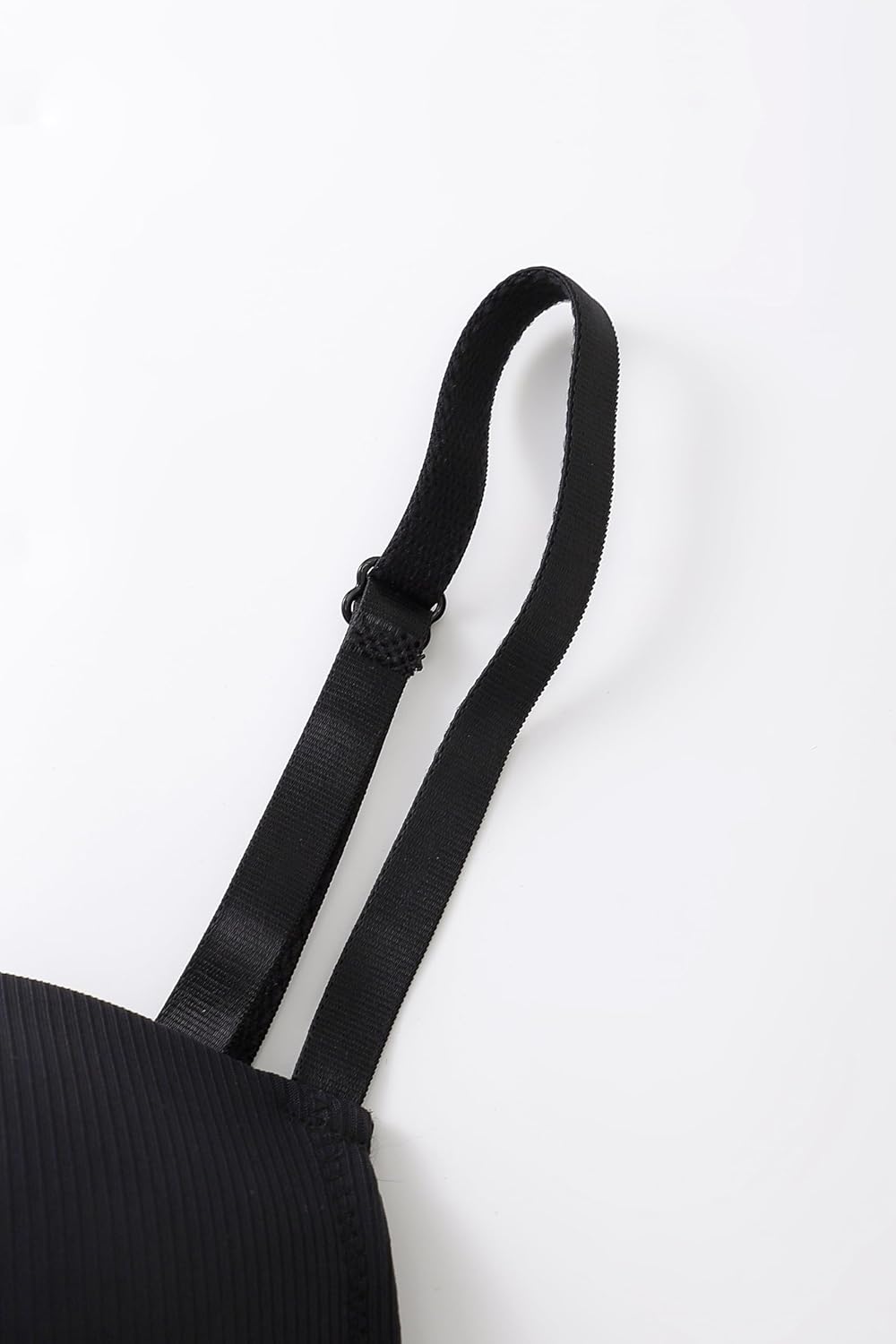 Women's Ribbed Push-Up Bra, Black, Padded Underwire, Adjustable Straps - Image 2