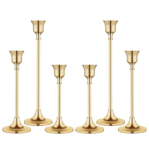 Candlestick Holders,Taper Candle Holder for Candlesticks Gold Brass Vintage Candle Stick Candle Holders Candelabra Candle Holder for Fireplace Party Dining Home