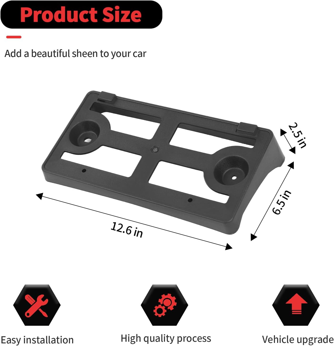 RT-TCZ License Plate Holder Front License Plate Frame Mount Bracket Accessories Compatible with Ford Mustang 2018-2020
