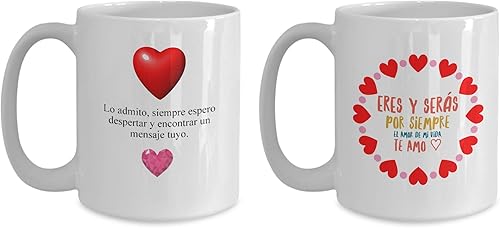 San Valentín  Vaso para la jefa de la casa  perfecto regalo para novia, enamorada, esposa y prometido  vaso con afirmaciones positivas, Blanco