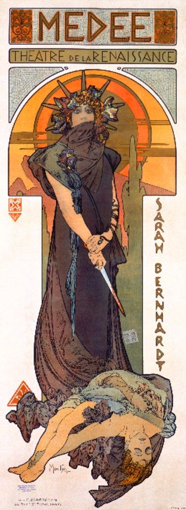 Amazon.co.jp: Medee, Sarah Bernhardt ビンテージポスター