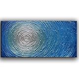 YaSheng Art -Abstract Art Oil Painting on Canvas 3D Metallic Bead light Blue Texture Pictures Canvas