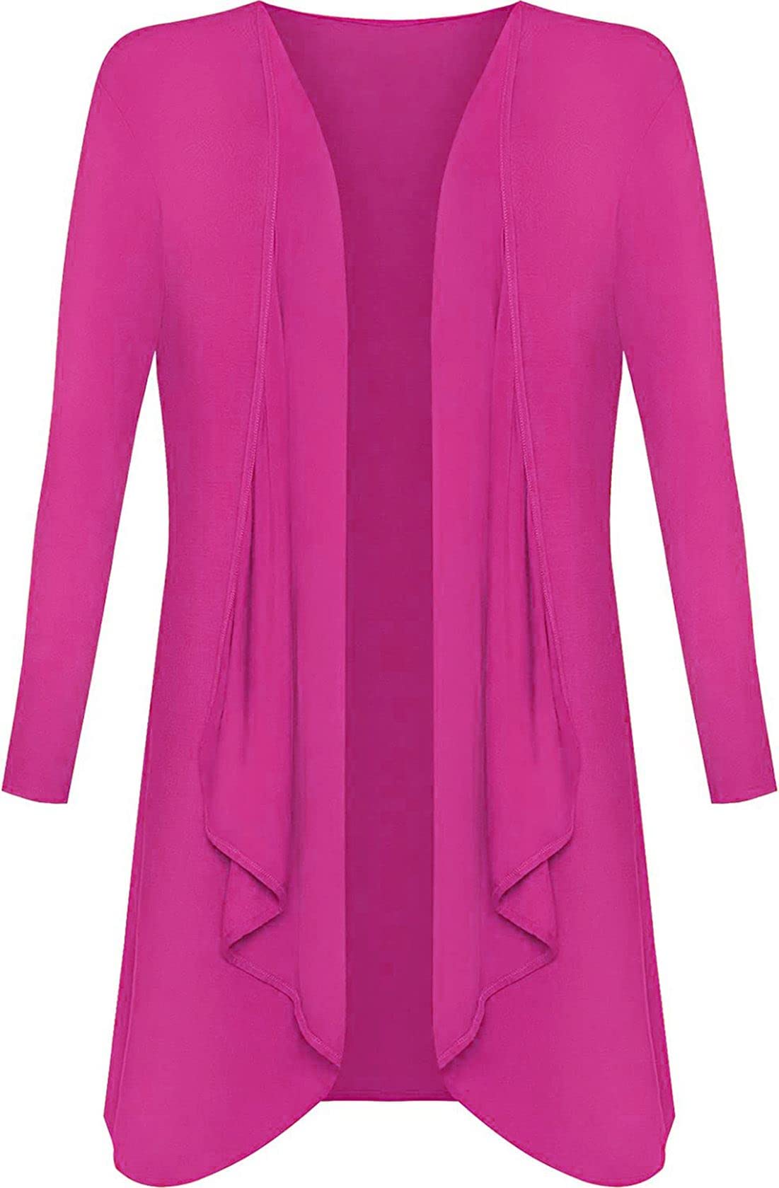 Crazy Girls Womens Waterfall Boyfriend Cardigan, Cerise, SM (UK 8-10)