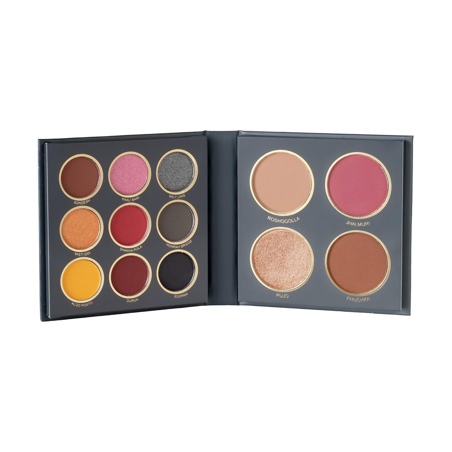 The City Paradise Makeup Kit | Highly Pigmented and Blendable | 9 Eyeshadow Palette with 1 Highlighter, Blusher, Bronzer & Compact Powder each (16.0 gm) (04-Kolkata) SH-7711-MR-picture-31
