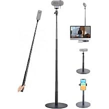 5ft Webcam-Stand,Adjustable Desktop Webcam Holder for Logitech Brio-101 100, Brio 301 300, Brio 501 500, C270, C310 Webcams