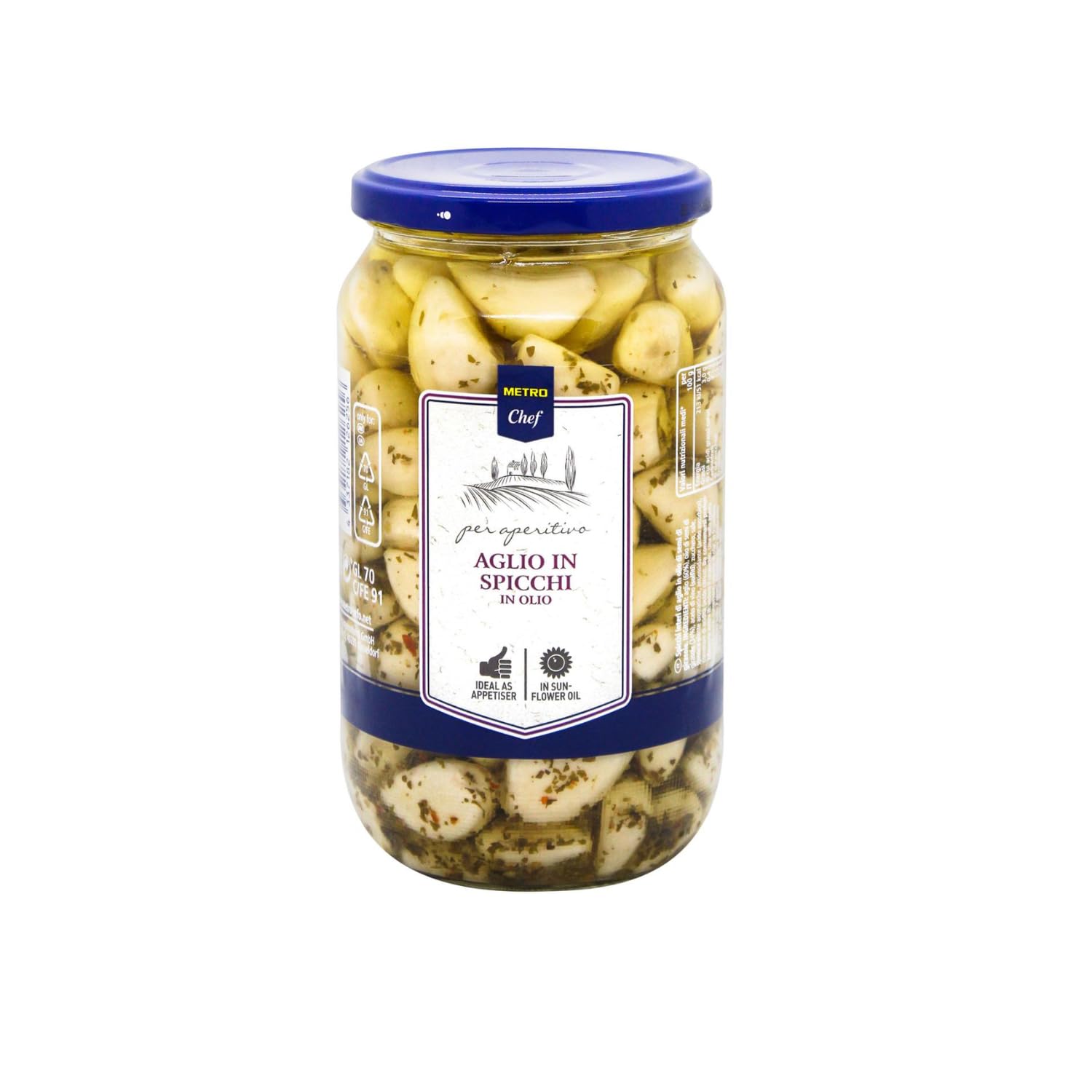 Dientes de ajo en aceite METRO Chef – Tarro de 660 g | Sabor auténtico, ideal para marinadas, carnes, salsas y salteados