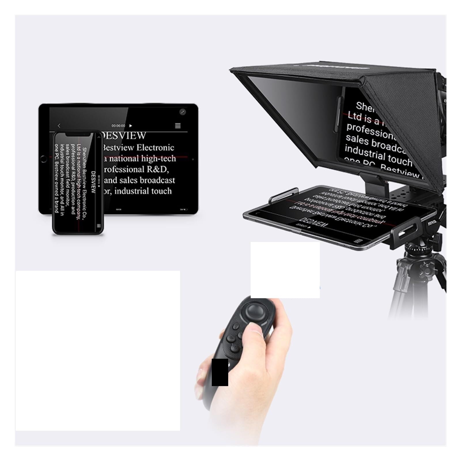 Teleprompter, Teleprompter DSLR Mirrorless Folding Camera HD-Display Unterstützt Vertikale Online-Aufnahmen Von Promi-Interviews für Live-Streaming