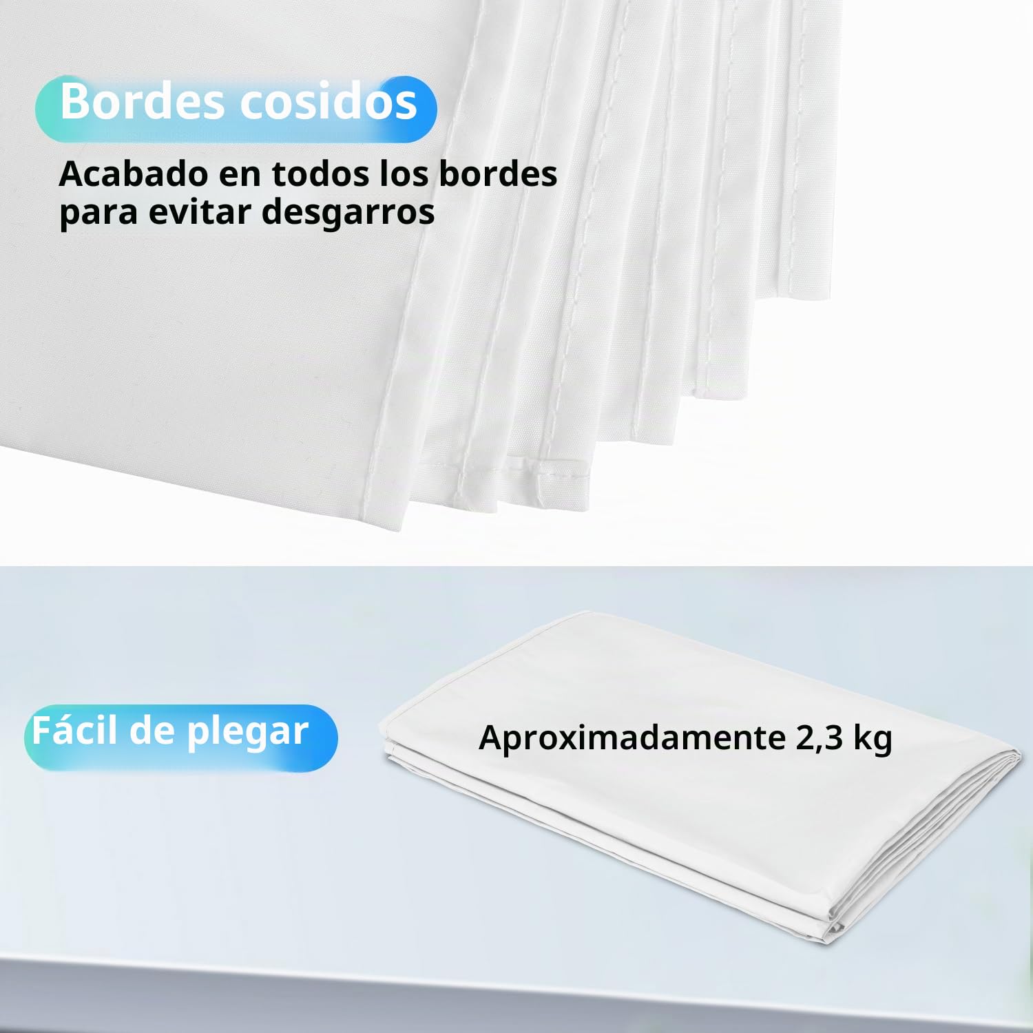 Telón de fondo para cámara, blanco, 3x6m (10x20 pies), gran fondo plegable lavable de poliéster, para fotografía, televisión, zoom, YouTube, vídeo, televisión