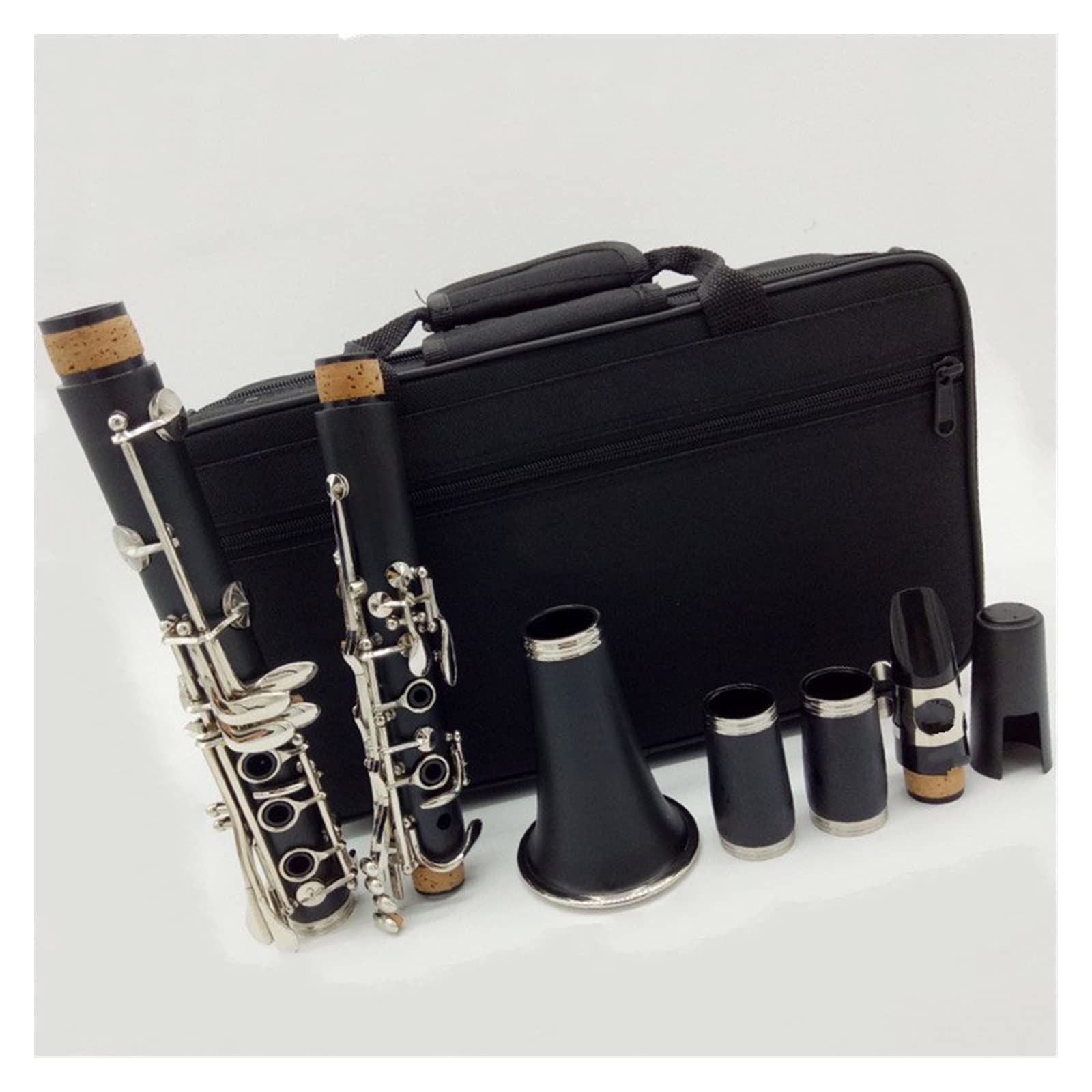 Clarinetes para Estudiantes Clarinete BB Boquilla De Clarinete De Resina ABS Mate 4C Estuche Incluido + Cañas