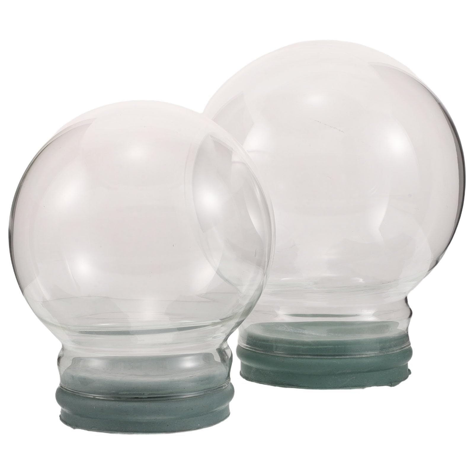 Cúpula de vidrio para bola de nieve navideña SHINEOFI con base decorativa para el hogar