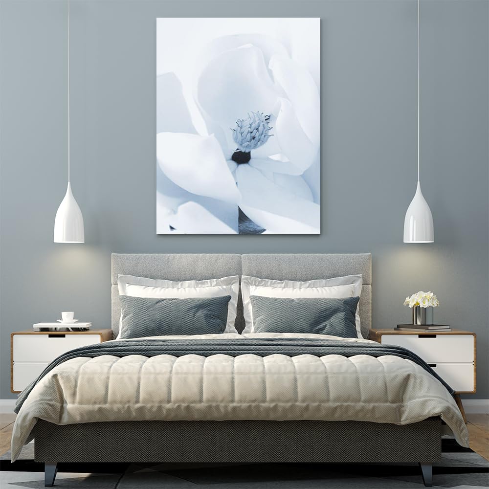 VERRE ART Printed Framed Canvas Painting for Home Decor Office Wall Studio Wall Living Room Decoration (45x60inch Wrapped) - Blue Magnolia