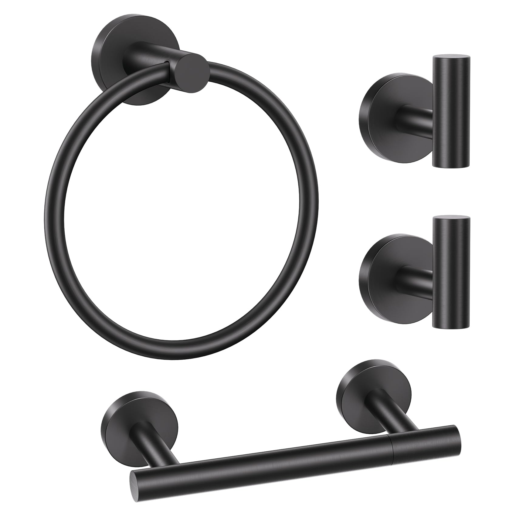 Brushed Gold Bathroom Hardware Set - Toilet Paper Holder & More -16