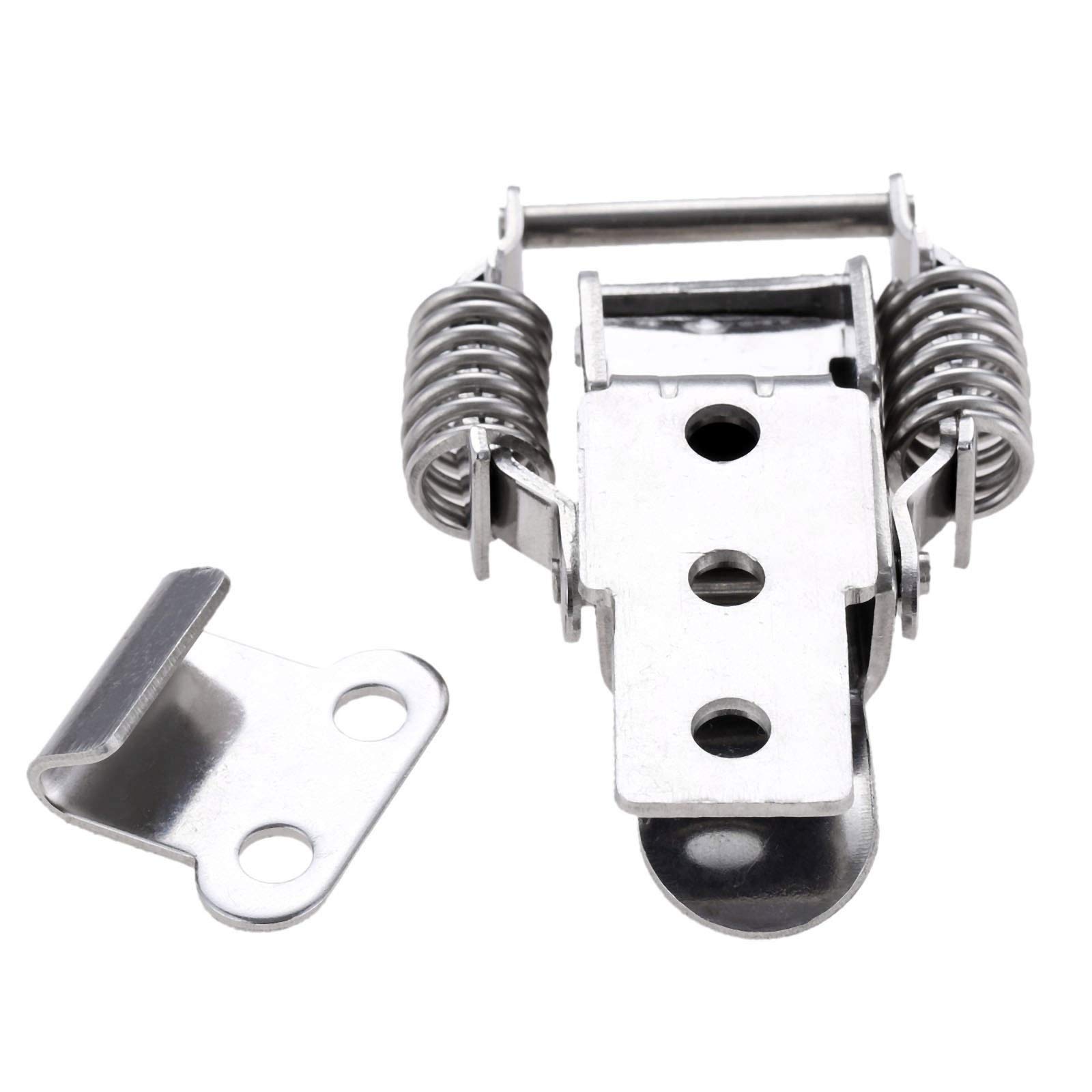 4 Ganci A Leva In Acciaio Inox Con Molla – Chiusura A Scatto Per Cassette, Cassetti E Armadi, Argento