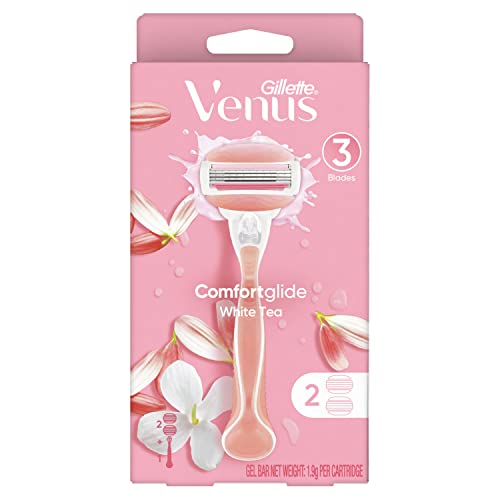 Gillette Venus Comfortglide White Tea WomenS Razor Handle + 2 Refills 2 count