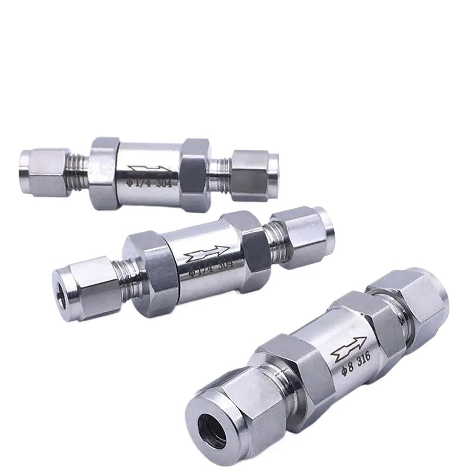 Uyzndkvsi 10Mm 1Pcs Check Valve Ss304 Stainless Steel 1/8" 1/4" 3/8" 1/2" 1-Way Valve(10Mm)