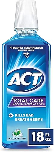 Miniatura 6 de ACT Total Care - Enjuague bucal anticaries con flúor ICY Clean Mint 18 oz (paquete de 4)