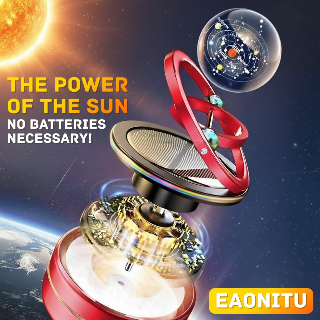 Solar Celestial Fidget Spinner Lucky Car Decoration Automatyczna zasilana słońcem akcesoria domowe i samochodowe, wymiana prezentów urodzinowych na Dzień Ojca, dyfuzor zapachowy, perfumy nie są