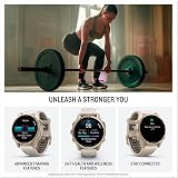 Garmin fēnix® AMOLED Montre Intelligente GPS Multisports Haut de Gamme 8-43 mm, Batterie Longue durée, Lampe de Poche LED intégrée, Couleur Saphir, Or Doux avec Bracelet en grès foncé - 5