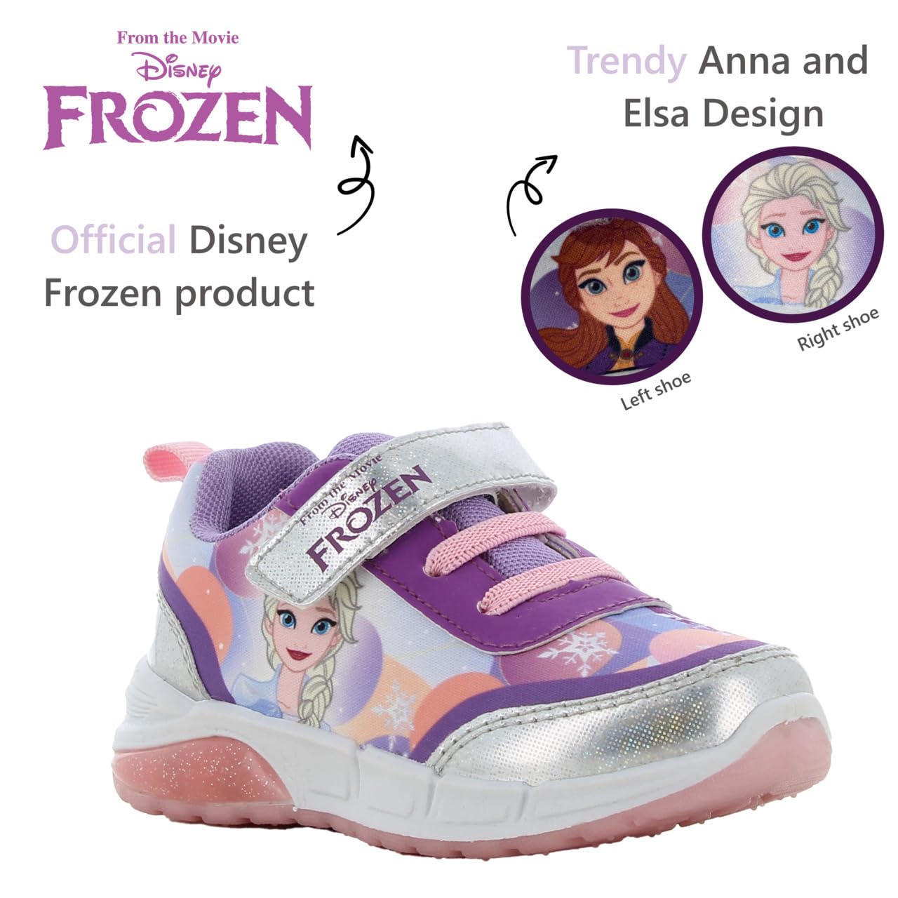 Leomil Frozen Baskets Lumineuses pour Filles Chaussures Enfants, Idéal pour l'école et Les Loisirs