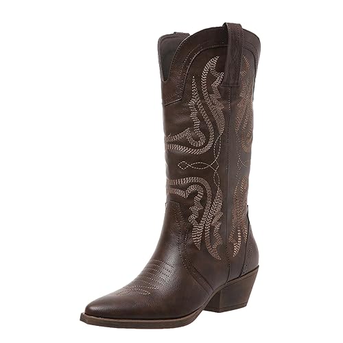 SelRoys Cowboy Boots for Women Cowgirl Mid Calf Western Boots