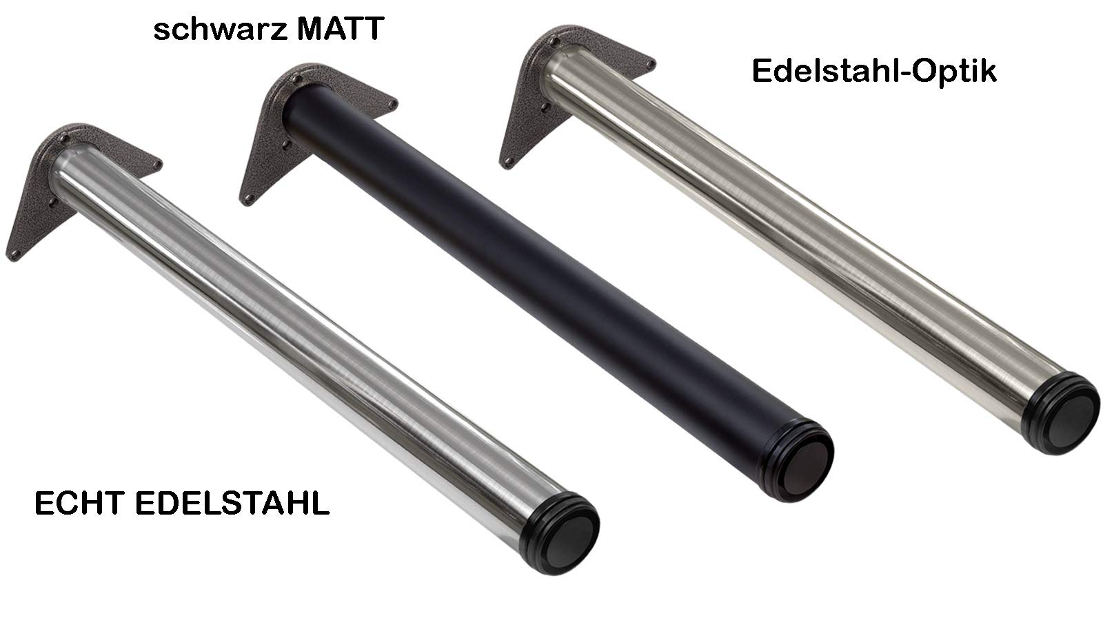 Stahlia 4 x tafelvoet 60 mm zwart mat tafelpoten meubelvoet | hoogte 1100 mm | in hoogte verstelbaar 30 mm | incl. bevestigingsmateriaal | tafelvoet verstelbare voet meubelvoet