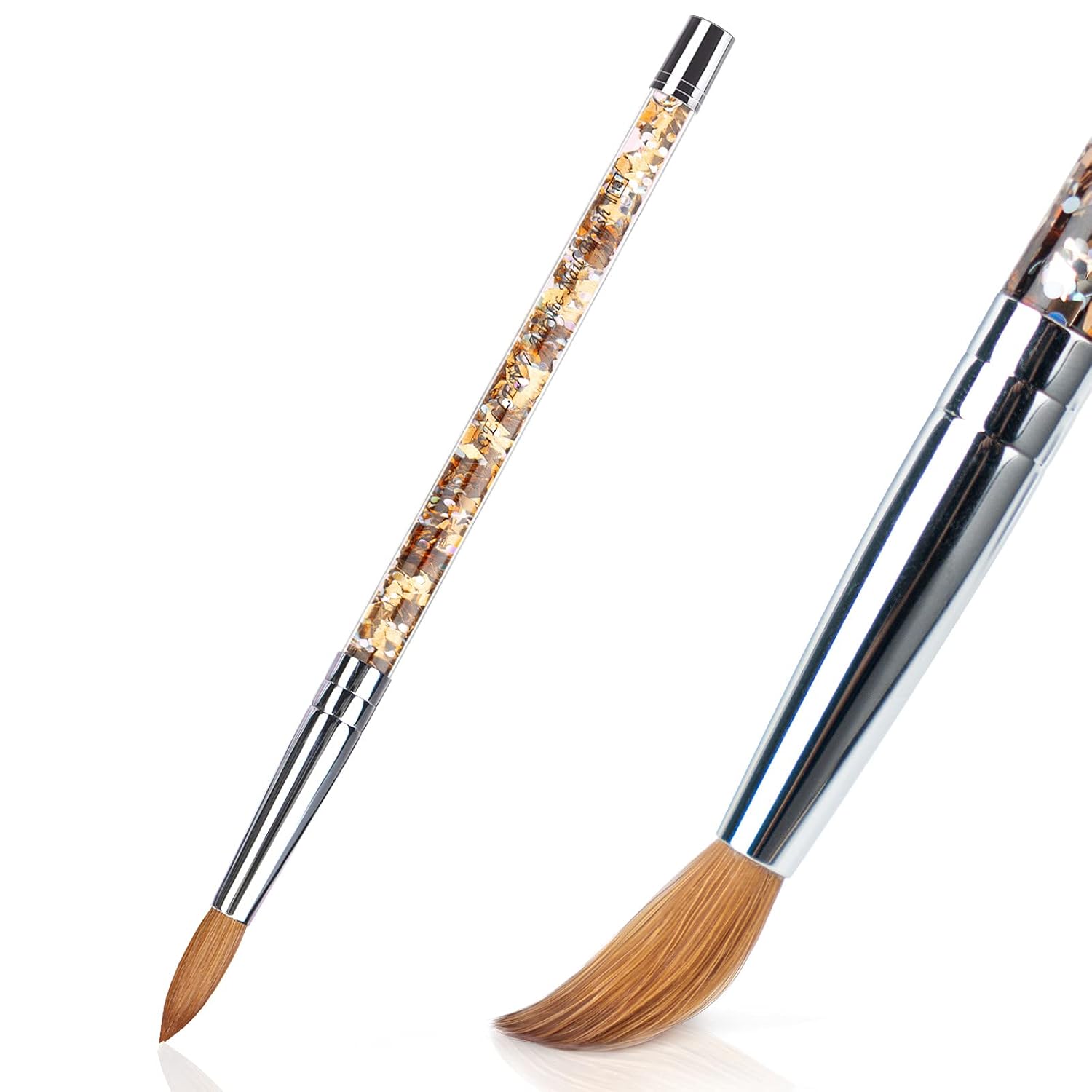 Gellen Acrylic Nail Brush 1Pcs, Nail Art Brush Liquid Glitter Handle 100% Pure Kolinsky Sable for Acrylic powder Nail Extension Carving Manicure Size #14