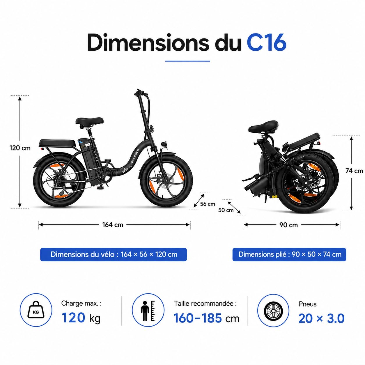 Bici Elettrica Pieghevole ，250W E-Bike da 48V 16AH 80-100KM biciclette pieghevoli elettriche，per adulti Bicicletta Elettrica con Ammortizzatore e Cambio 7 Velocità per Uomo Donna
