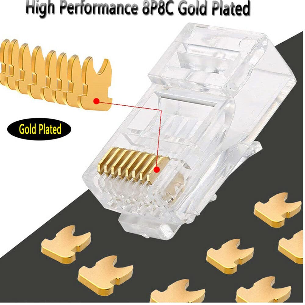 EZ RJ45 Cat6 easy crimp connectors (100, CAT6) BigaMart