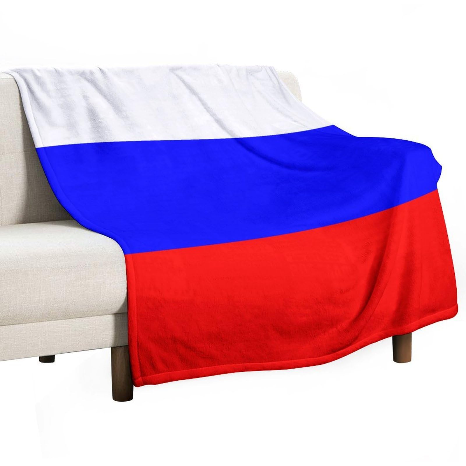 MHYRAC Flannel Blanket, Russian Flag Throw Blanket for Couch Sofa Bed Office, Soft And Comfortable Without Pilling