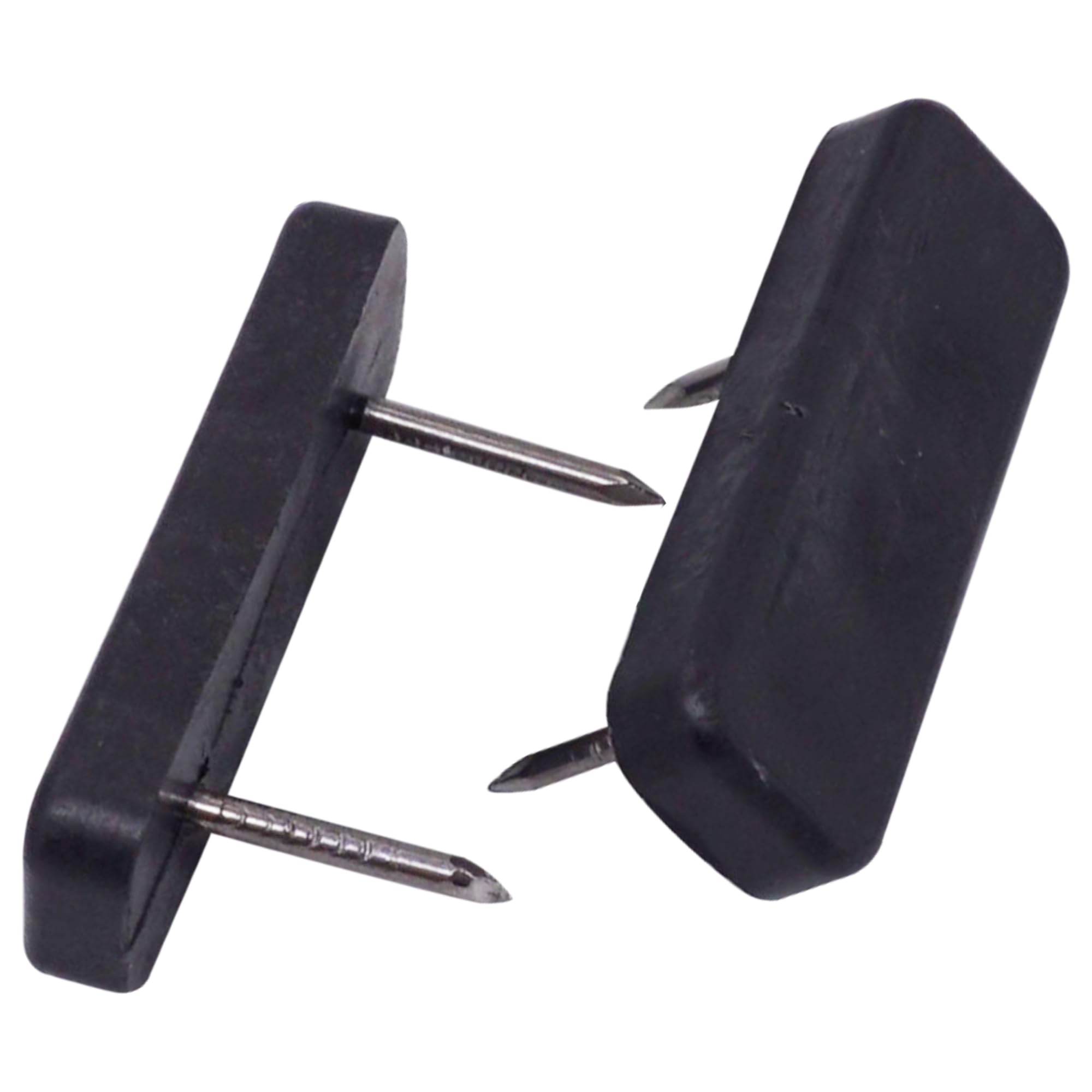 SKIR'CO 40 pcs, Black Plastic Furniture Legs 45 x 15 mm, Rectangular Furniture Sliders with Steel Nails, Small Furniture Feet
