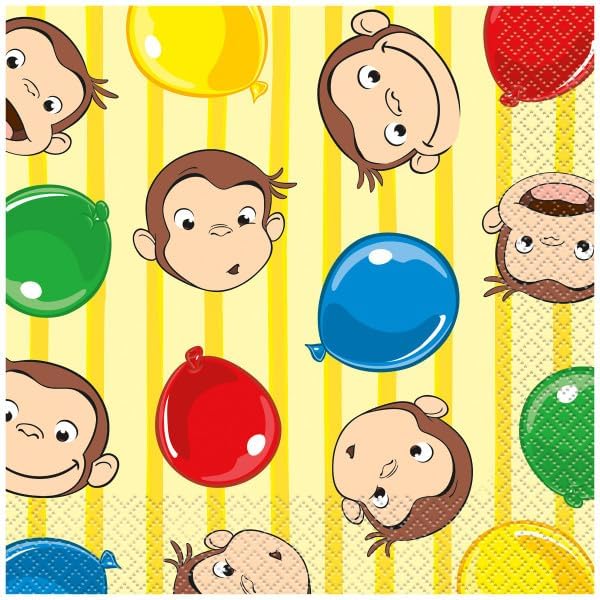 Curious George Birthday Party Supplies Bundle includes 48 Party Paper Napkins image 3