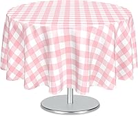 Vista 46 de Mulbozy 2 manteles de plástico con lunares rosas y blancos para mesa rectangular, fundas de mesa de fiesta de confeti de puntos rosas para baby