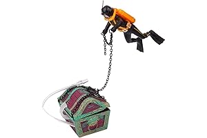 Saim Aquarium Treasure Chest Diver Fish Tank Landscape Ornament Air Bubbler Decorations