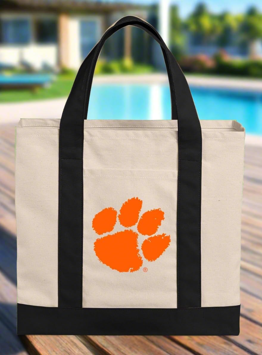Broad Bay Clemson Tigers Tote Bag or OFFICIAL Canvas Clemson University Totes