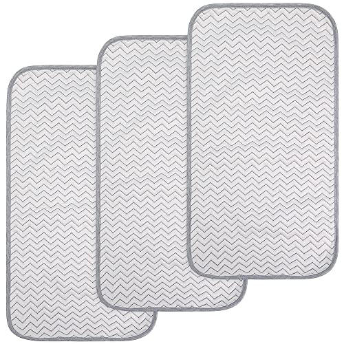 Image of BlueSnail Ultra Soft and Absorbt Quilted Waterproof Changing Pad Liner 3pk (Gray)