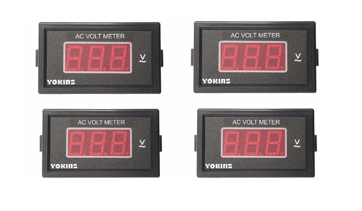 Digital Display AC 50V-500V Voltmeter (Self Powered), Pack of 4