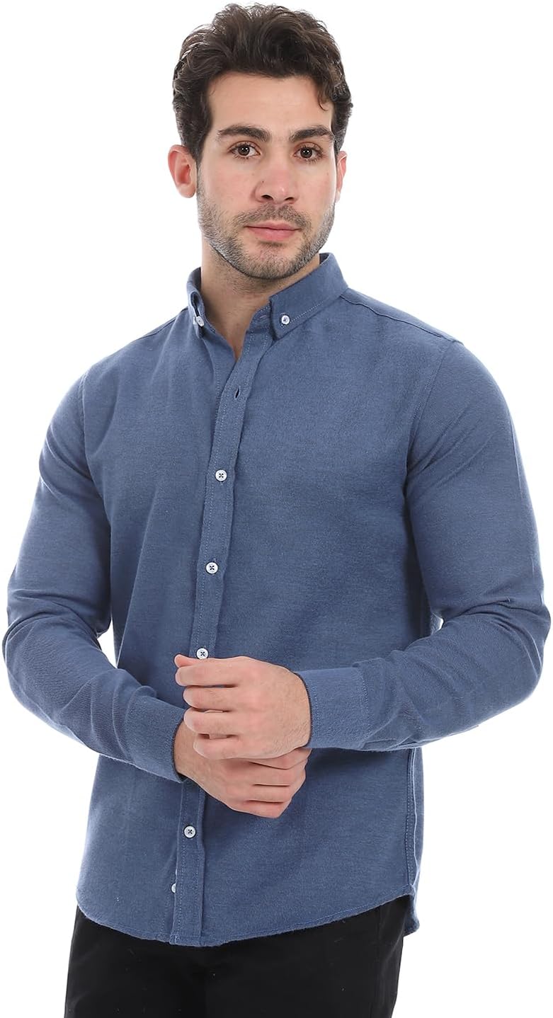 قميص كلاسيكي بنمط مرقش مصنوع من القطن بأكمام طويلة وتصميم غربي... - view 2