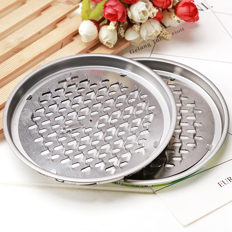 Iron Mosquito Coil Holder, Fireproof Incense Holder, Iron Case Holder with Lid,Mosquito Coil Box, Stainless Steel Mosquito Coil Pan, Mosquito Coil Rack with Cover, Ash Tray (Silver Without Cover)