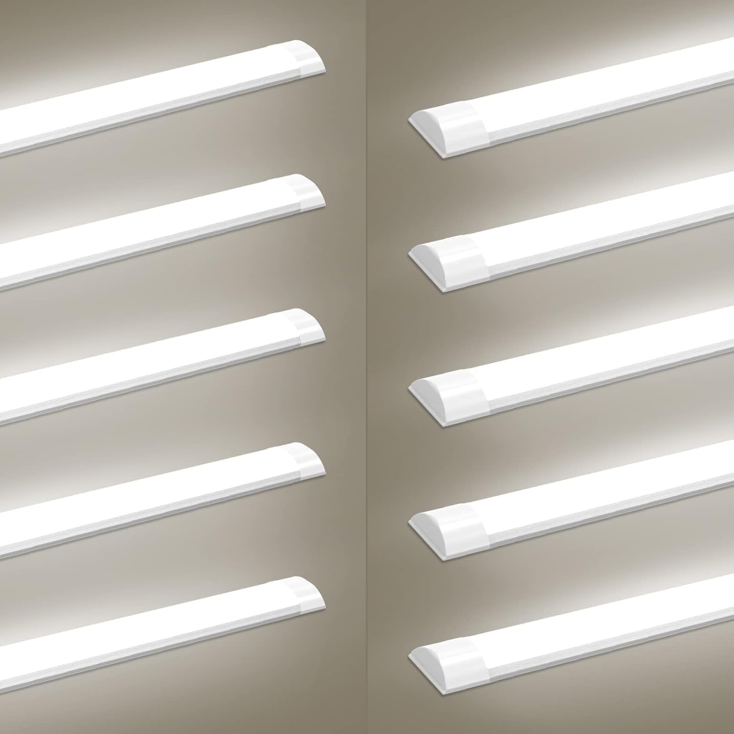 wowspeed 10PCS 10W LED Batten Light, 1ft Ceiling Tube Light, 6500K Cold White Batten Light, 1200lm, 180°Beam Angle, Ceiling Lights for Home, Workshop, Office, Garage — image 1