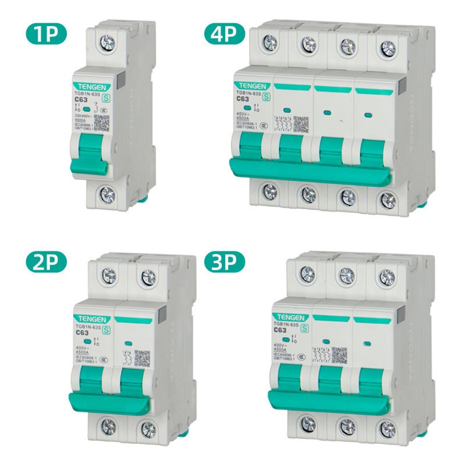 Elektryczny wyłącznik powietrza TGB1N-63S 1P2P3P4P32A63A4.5KA mały wyłącznik mocy (TGB1N-63S 2P C16)