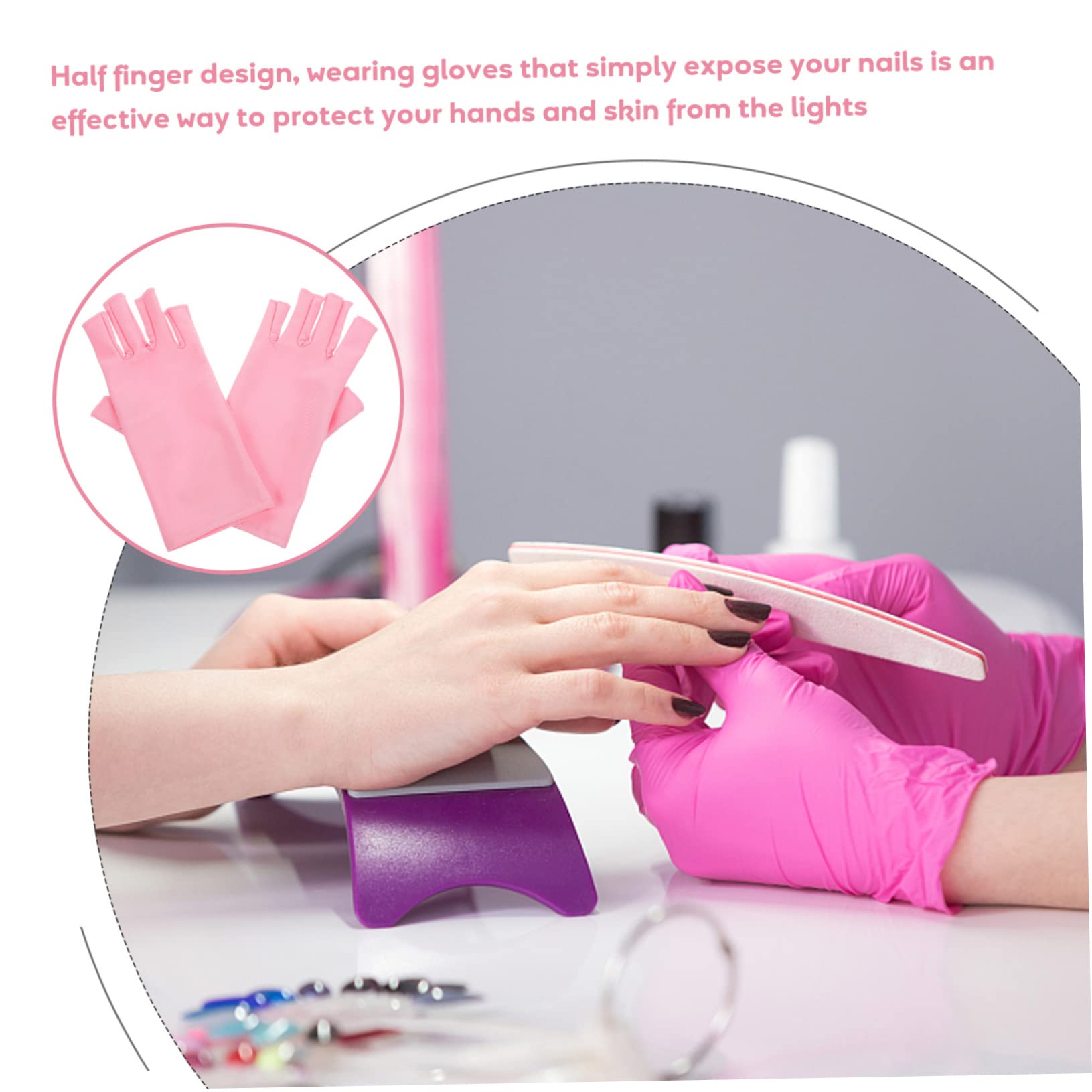 Healeved 5pares Guantes De Protección Uv Para Manicura Guantes Anti-uv Para Gel Accesorios De Arte De Uñas Protección Solar Para Manos Al Aire