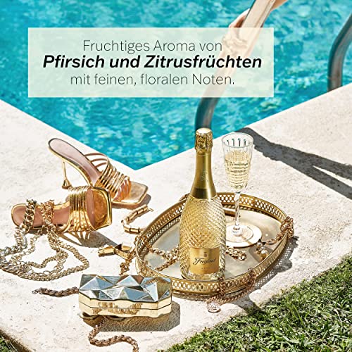 Freixenet Asti D.O.C.G. aus Piemont, Italien (1x0,75l) Süßer Schaumwein in edler Schmuckflasche mit Diamantoptik - Naturkorken - Moscato Bianco, vegan