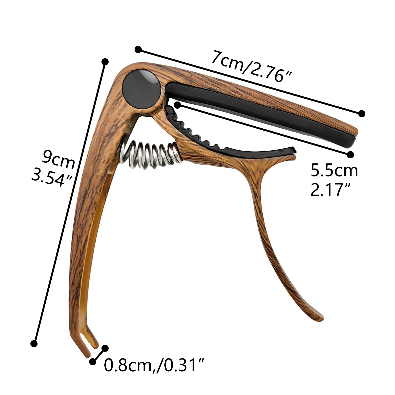 Musiin Guitar Folk Ukulele Capo Electric Guitar Accessory Professional Durable Metal Capo(Walnut) - Image 2