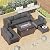 RTDTD Outdoor Patio Furniture Set with Propane Fire Pit Table, 8 Pieces Outdoor Furniture Patio Sectional Sofa Conversation Set w/ETL Approved 43" Gas Outdoor Fire Table & Coffee Table (Grey)