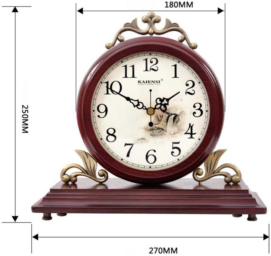 Mantel Clocks Solid Wood Double-Sided Clock Living Room Home Mantle Clock Suitable for Living Room Bedroom Office Kitchen for