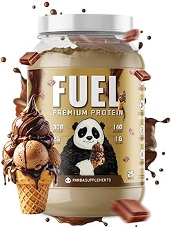 Panda Fuel Premium Protein Whey,Hydrolyzed Collagen,Casein,Probiotics, Enzymes, Keto Friendly,Time Release, 25 Servings (2.5 Pound, Chocolate Ice Cream)