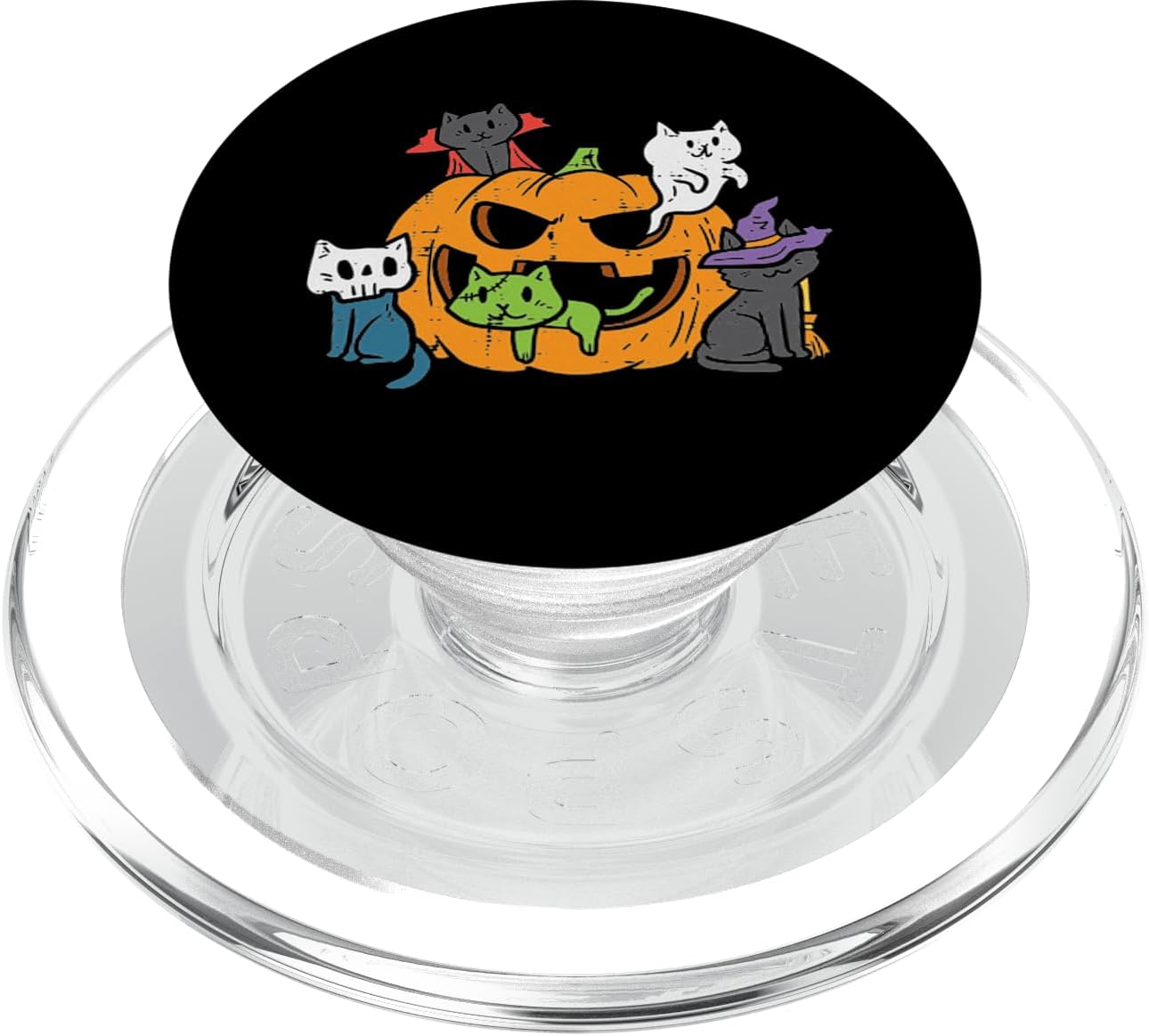 Vampire Ghost Zombie Witch Cats in Pumpkin Cute Halloween PopSockets MagSafe PopGrip for iPhone