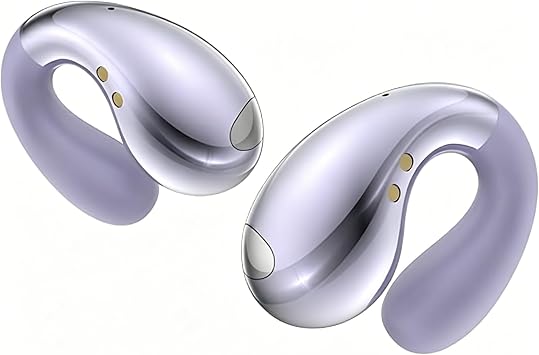Electroplated Purple AI Translation Bluetooth Earbuds, Real-Time Two-Way Translator Headset